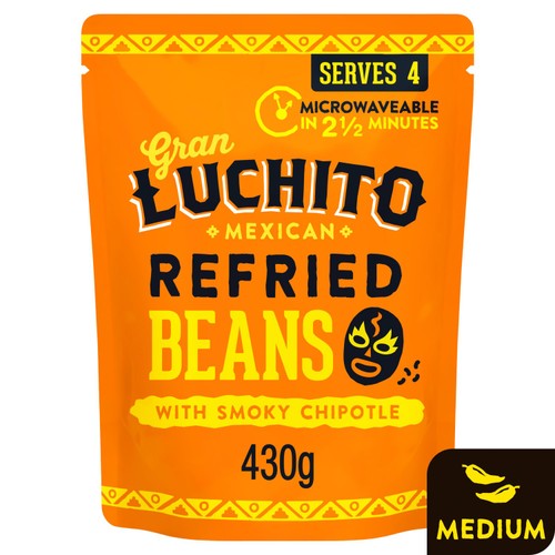 Gran Luchito Mexican Refried Beans With Smoky Chipotle 430g