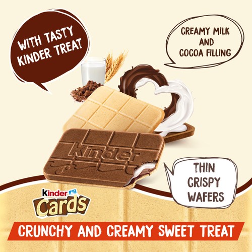 Kinder Cards Chocolate and Milk Wafer Biscuit Multipack thumbnail 2