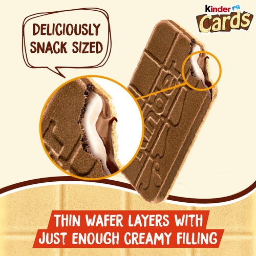 Kinder Cards Chocolate and Milk Wafer Biscuit Multipack thumbnail 5