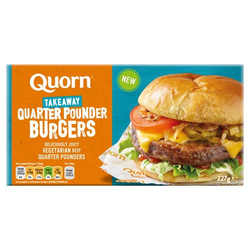 Quorn Takeaway Quarter Pounders Vegetarian Burgers x 2 226g thumbnail 2