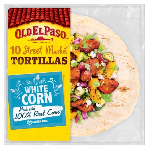 Old El Paso Gluten Free 10 White Corn Tortilla Wraps 208g