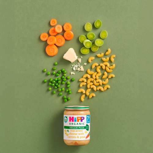 Hipp Organic Macaroni Cheese With Carrot & Peas Baby Food Jar 7M+  thumbnail 3