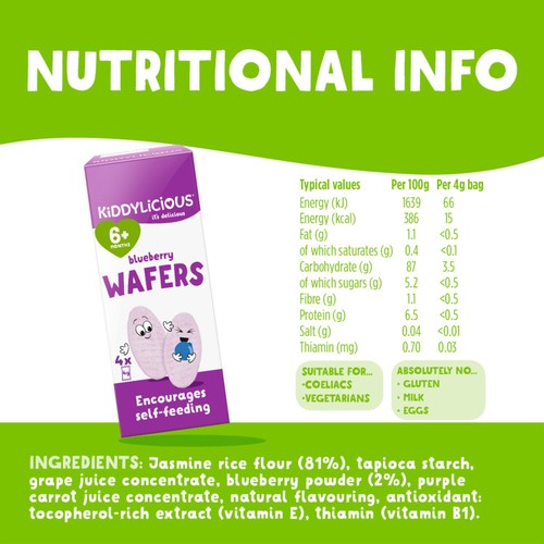 Kiddylicious Blueberry Mini Wafers Baby Snacks thumbnail 3
