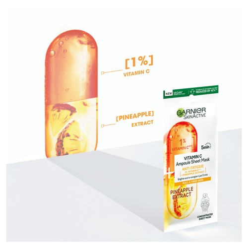 Garnier Skinactive Vitamin C Ampoule Sheet Mask Pineapple thumbnail 2