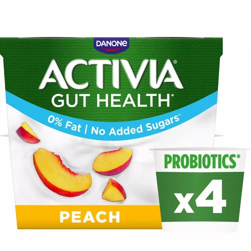 Activia Peach Fat Free Gut Health Fruit Yoghurt