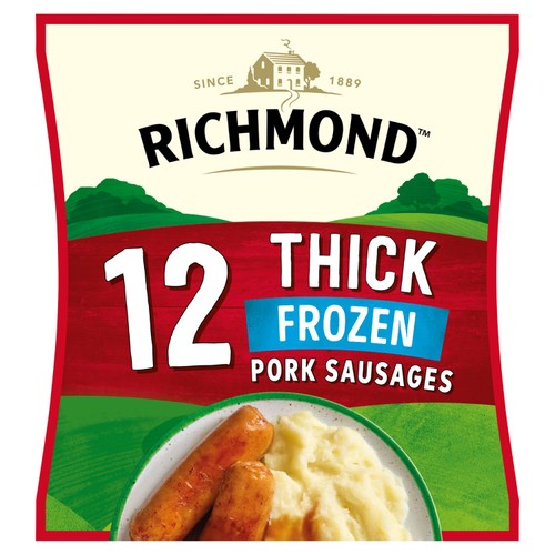 Richmond 12 Thick Frozen Pork Sausages