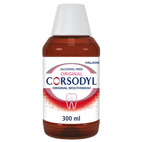 Corsodyl Medicated Antibacterial Mouthwash Original, Alcohol Free, 300ml