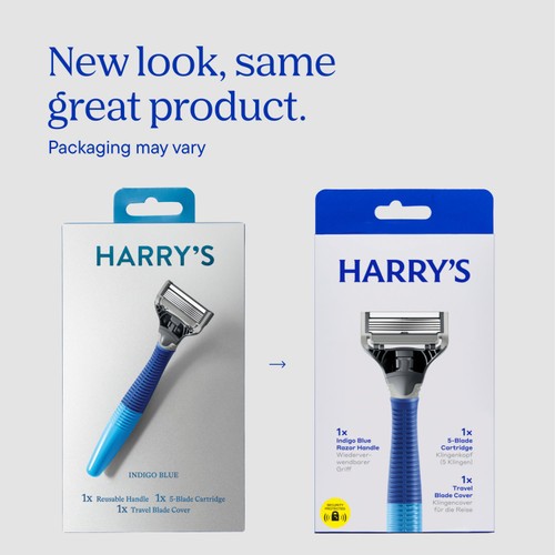 Harry's 5 Blade Cartridge And Handle Indigo Blue 1 Pack thumbnail 4