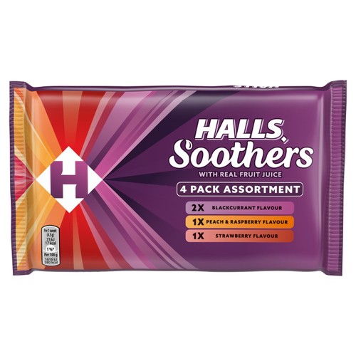 Halls Soothers Throat Sweet Variety Pack 4 Pack