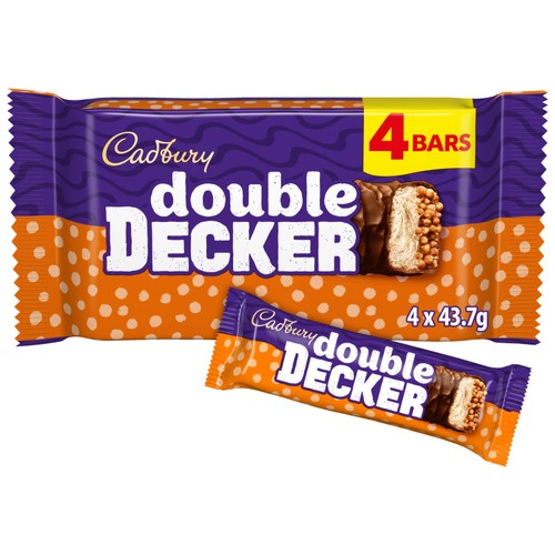 Cadbury Double Decker Chocolate Bar 4 Pack Multipack