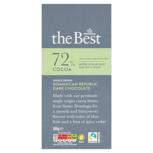Morrisons The Best 72% Cocoa Dominican Republic Dark Chocolate   100g