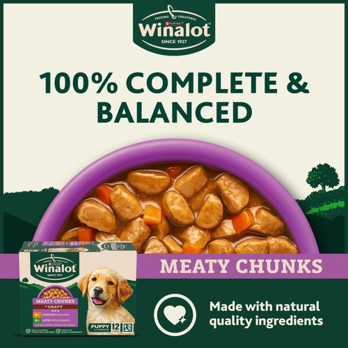 Winalot Meaty Chunks Puppy Mixed In Gravy Wet Dog Food thumbnail 2
