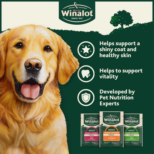 WINALOT Meaty Chunks Mixed in Jelly Wet Dog Food 12x100g thumbnail 2