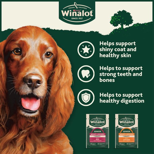Winalot Meaty Chunks Senior Mixed In Gravy Wet Dog Food thumbnail 3