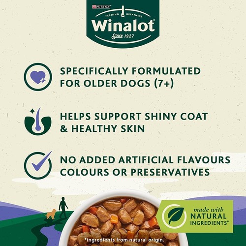 Winalot Meaty Chunks Senior Mixed In Gravy Wet Dog Food thumbnail 2