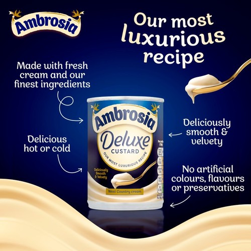 Ambrosia Deluxe Custard Dessert Can 400g thumbnail 2