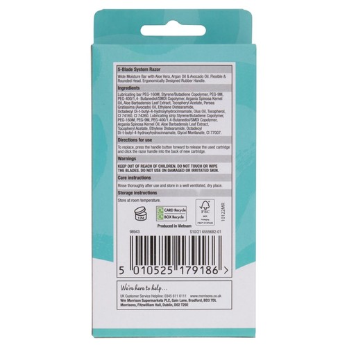 Morrisons Five Blade Razor + 2 Cartridges thumbnail 3
