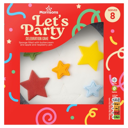 Morrisons Let's Party Celebration Cake Serves 8
