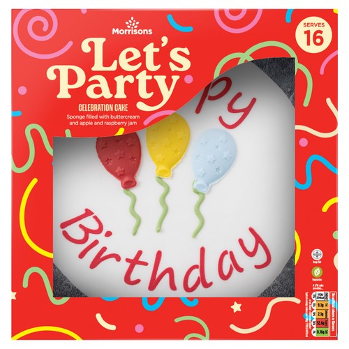 Morrisons Let's Party Celebration Cake Serves 16