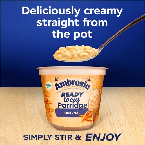 Ambrosia Ready to Eat Porridge Oat Cereal Pot Original   210g thumbnail 5