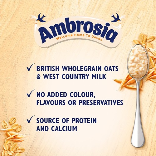Ambrosia Ready to Eat Porridge Oat Cereal Pot Golden Syrup 210g thumbnail 2