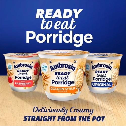 Ambrosia Ready to Eat Porridge Oat Cereal Pot Golden Syrup 210g thumbnail 5