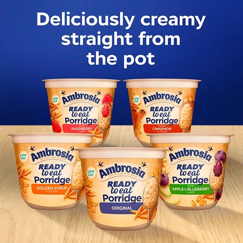 Ambrosia Ready to Eat Porridge Oat Cereal Pot Raspberry Layer   210g thumbnail 6