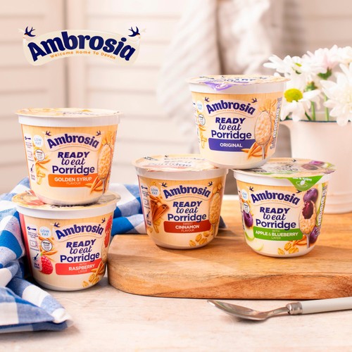 Ambrosia Ready to Eat Porridge Oat Cereal Pot Raspberry Layer   210g thumbnail 8