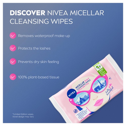 NIVEA Micellar Biodegradable Cleansing Face Wipes  thumbnail 2
