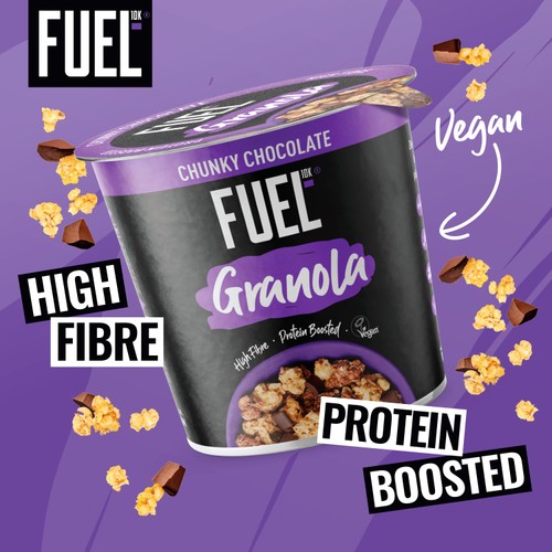 FUEL10K Chocolate Protein Granola Cereal Pot 70g thumbnail 2