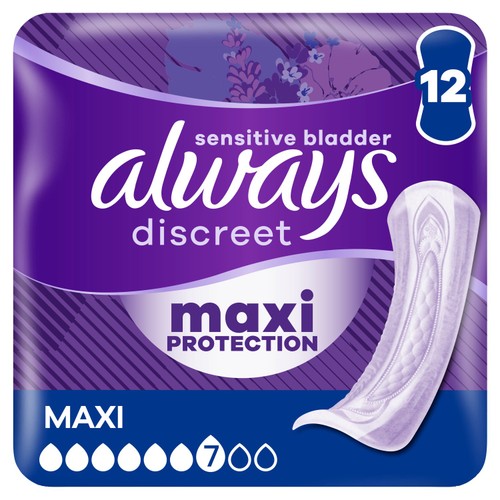 Always Discreet Pads Maxi Protection Incontinence Bladder Weakness 12 Pack
