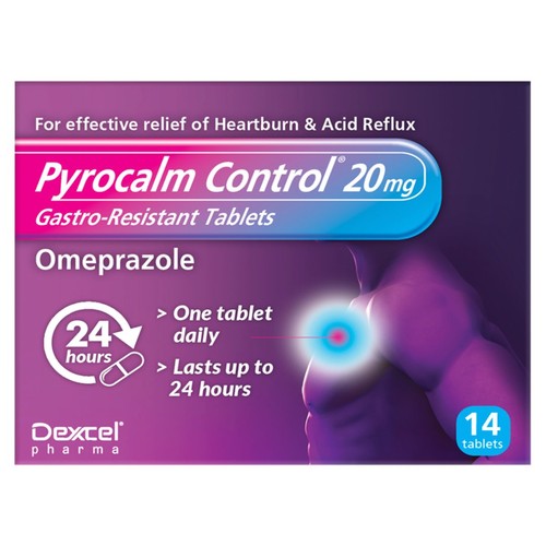 Pyrocalm Control 20mg Gastro-Resistant Tablets Omeprazole