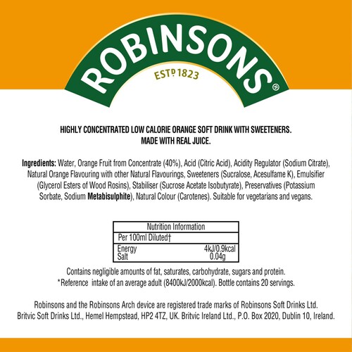 Robinsons Mini Orange On-The-Go Squash thumbnail 3