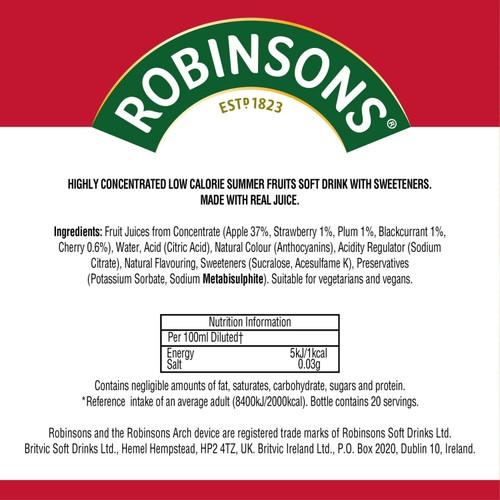 Robinsons Mini Summer Fruits On-The-Go Squash thumbnail 3