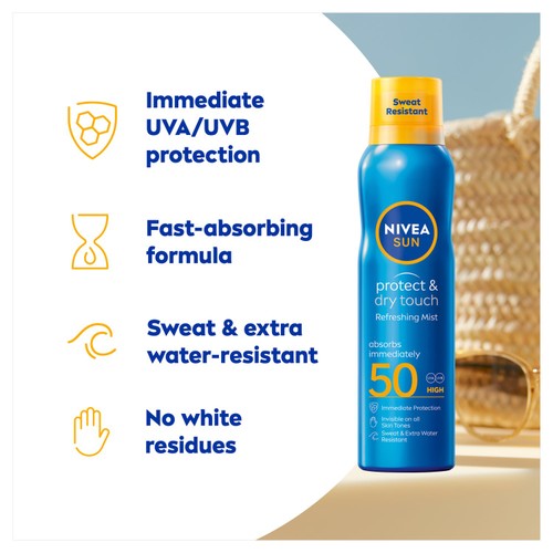 NIVEA SUN Protect & Dry Touch Sun Cream Mist SPF 50 200ml thumbnail 3