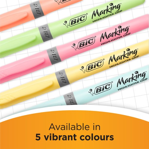 Bic Highlighter Grip Pastel Assorted thumbnail 3