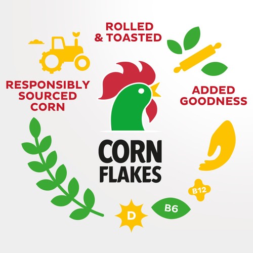 Kellogg's Corn Flakes Breakfast Cereal 450g thumbnail 3