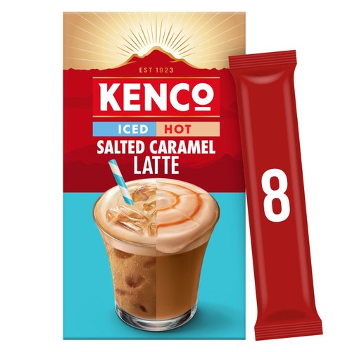 Kenco Iced Hot Salted Caramel Instant Coffee Latte Sachets 8 Pack