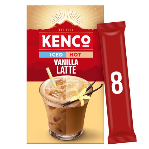 Kenco Iced Hot Vanilla Latte Instant Coffee Sachets 8 Pack