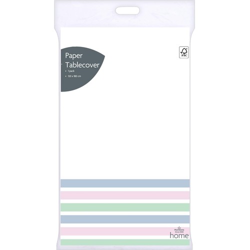 Nutmeg Home Stripe Trim Tablecover   120 x 180cm