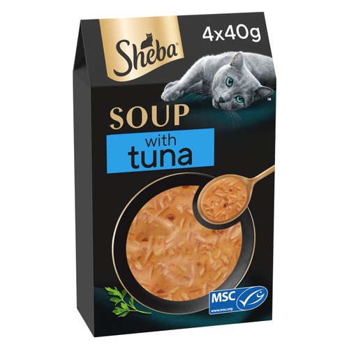 Sheba Classics Soup Adult Wet Cat Food Pouches with Tuna Fillets