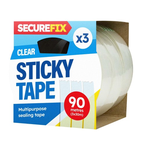 Secure Fix Clear Sticky Tape 30M