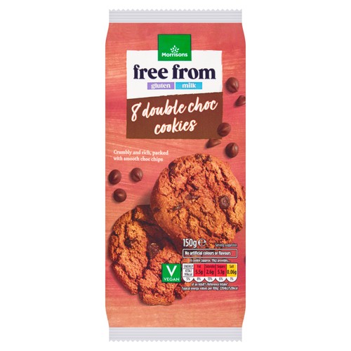 Morrisons 8 Free From Double Chocolate Cookies