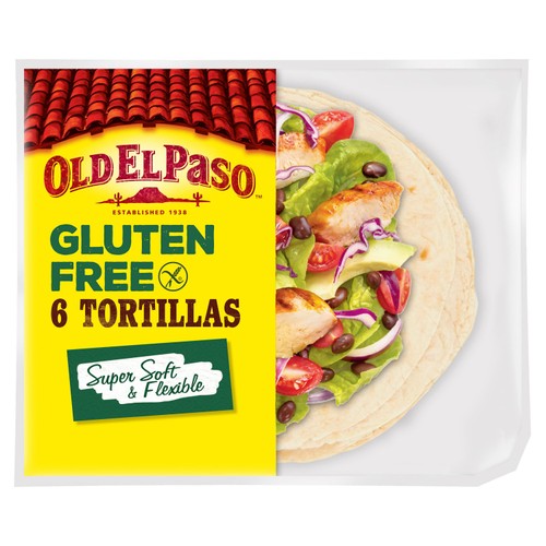 Old El Paso Gluten Free 6 Tortilla Wraps 216g