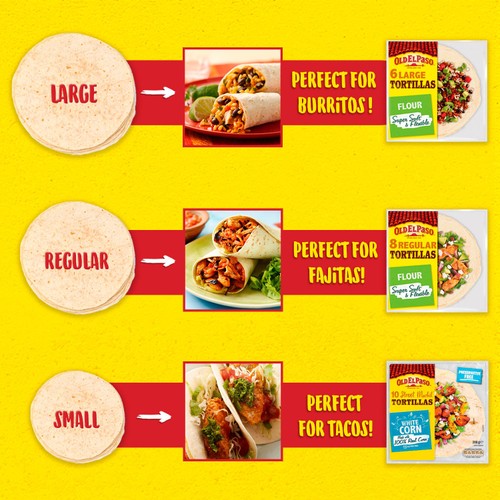 Old El Paso Gluten Free 6 Tortilla Wraps 216g thumbnail 3
