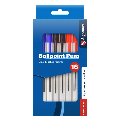 Signature Clear Barrel Ballpoint Pens