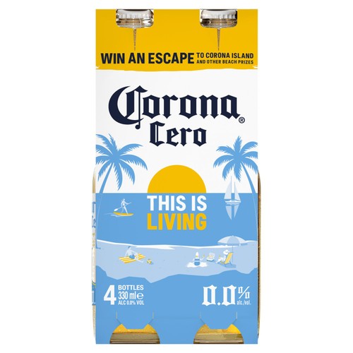Corona Cero 0% Lager Beer Bottles 4 x 330ml