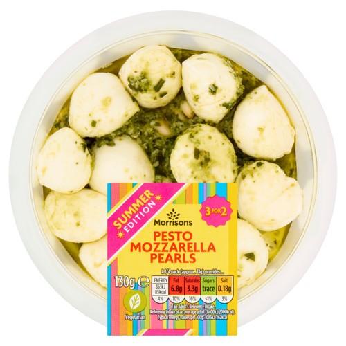 Morrisons Pesto Mozzarella Pearls 130g