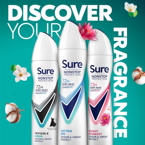 Sure Antiperspirant Deodorant Nonstop Protection Cotton Dry 250ml thumbnail 5