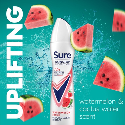 Sure Antiperspirant Deodorant Nonstop Protection Watermelon & Cactus 250ml thumbnail 4